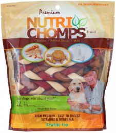 Nutri Chomps Premium Mixed Flavor Braids Dog Chews 6 Inch