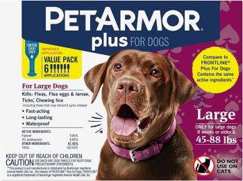 PetArmor Plus Flea and Tick Treatment for Large Dogs (45-88 Pounds)