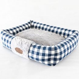 Home Fabric Plaid Square Cat Nest