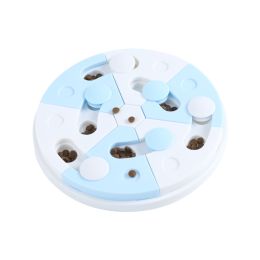 Pet Toy Blue And White Jigsaw Puzzle Feeding Tray