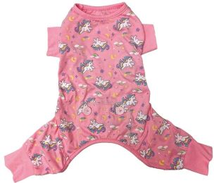 Fashion Pet Unicorn Dog Pajamas Pink (size: medium)