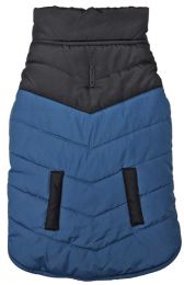 Fashion Pet Reversible Color Block Puffer Dog Jacket Blue (size: XX-Large)