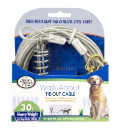 Four Paws Walk-About Tie-Out Cable Heavy Weight for Dogs up to 100 lbs (size: 30' Long)