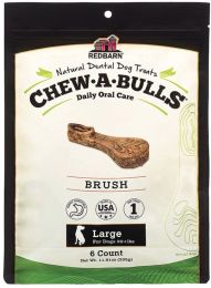 Redbarn Pet Products Chew-A-Bulls Brush Dental Dog Treats Large (size: 6 Count)