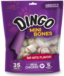 Dingo Meat in the Middle Rawhide Chew Bones (size: Mini - 2.5" (35 Pack))