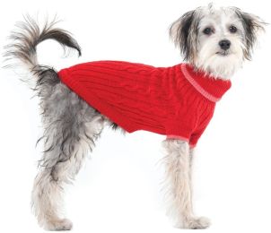 Fashion Pet Cable Knit Dog Sweater - Red (size: Large (19"-24" From Neck Base to Tail))