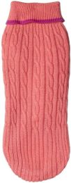 Fashion Pet Cable Knit Dog Sweater - Pink (size: Medium (14"-19" From Neck Base to Tail))