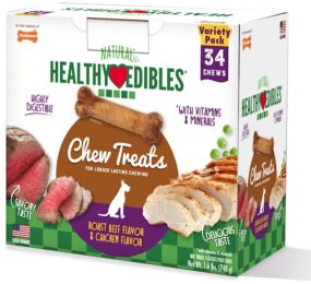 Nylabone Natural Healthy Edibles Variety Pack - Roast Beef & Chicken (size: Petite - 34 Pack)