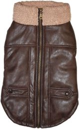 Fashion Pet Brown Bomber Dog Jacket (size: small)