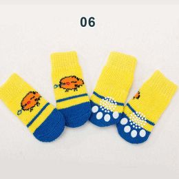 Wholesale 4 Piece Knit Socks Claws Warm Non-Slip Puppy Shoes Socks (Color: 6)