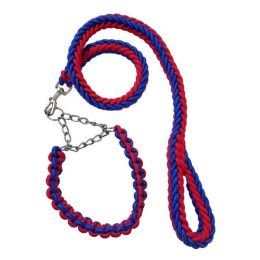 Wholesale Collar Leash Small Large and Medium Dogs (Color: Blue-Red)