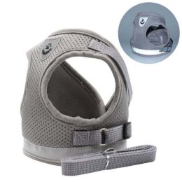 Leash Set Reflective Cat Strap (Color: Gray)