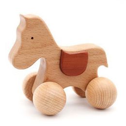 children's wooden car (Color: Pony carriage)