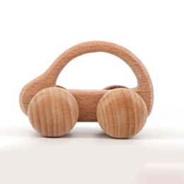 children's wooden car (Color: beech wood unpainted classic car)