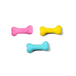 Latex Bone Dog Toys (Color: Yellow)