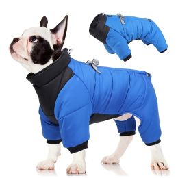 Pet Cotton Coat; Waterproof Warm Dog Jacket; Winter Dog Coat For Small Medium Large Dogs (Color: Blue)